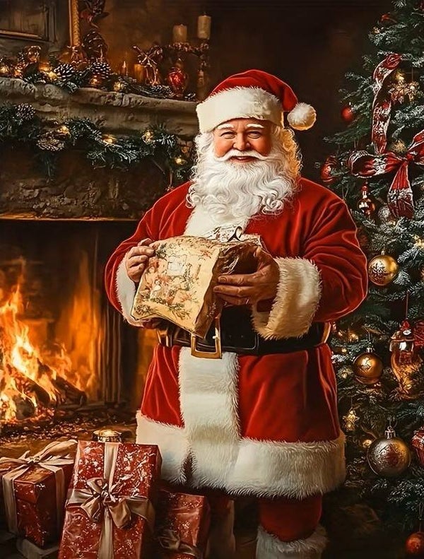 nr 232 Diamond Painting Kerstman 40x30cm (rond)
