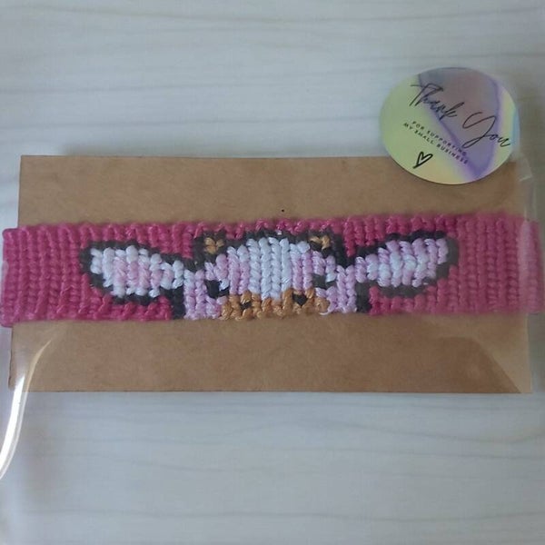 Dieren armband koe roze one size