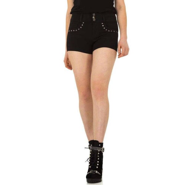 Stretchy korte broek met studs zwart M