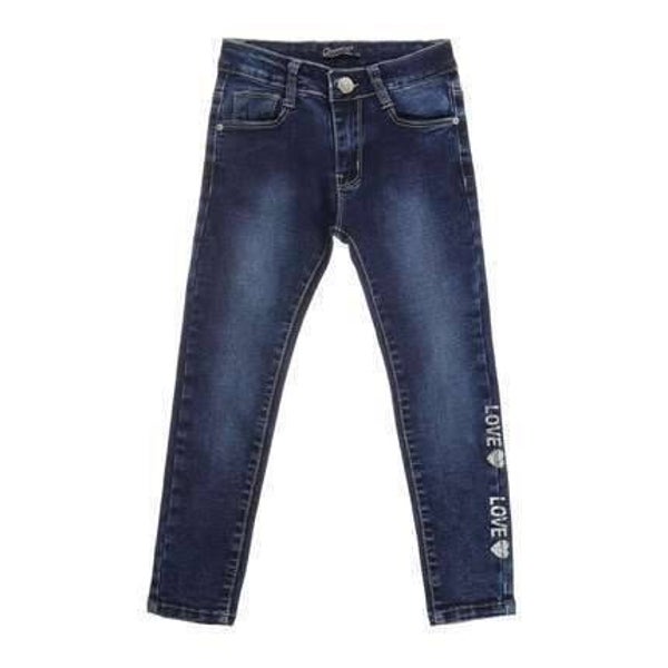 Meisjes skinny stretch jeans Love Love blauw 146 - Nieuw