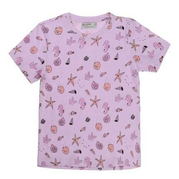 Glo-Story t-shirt zee schelpen lila paars 128