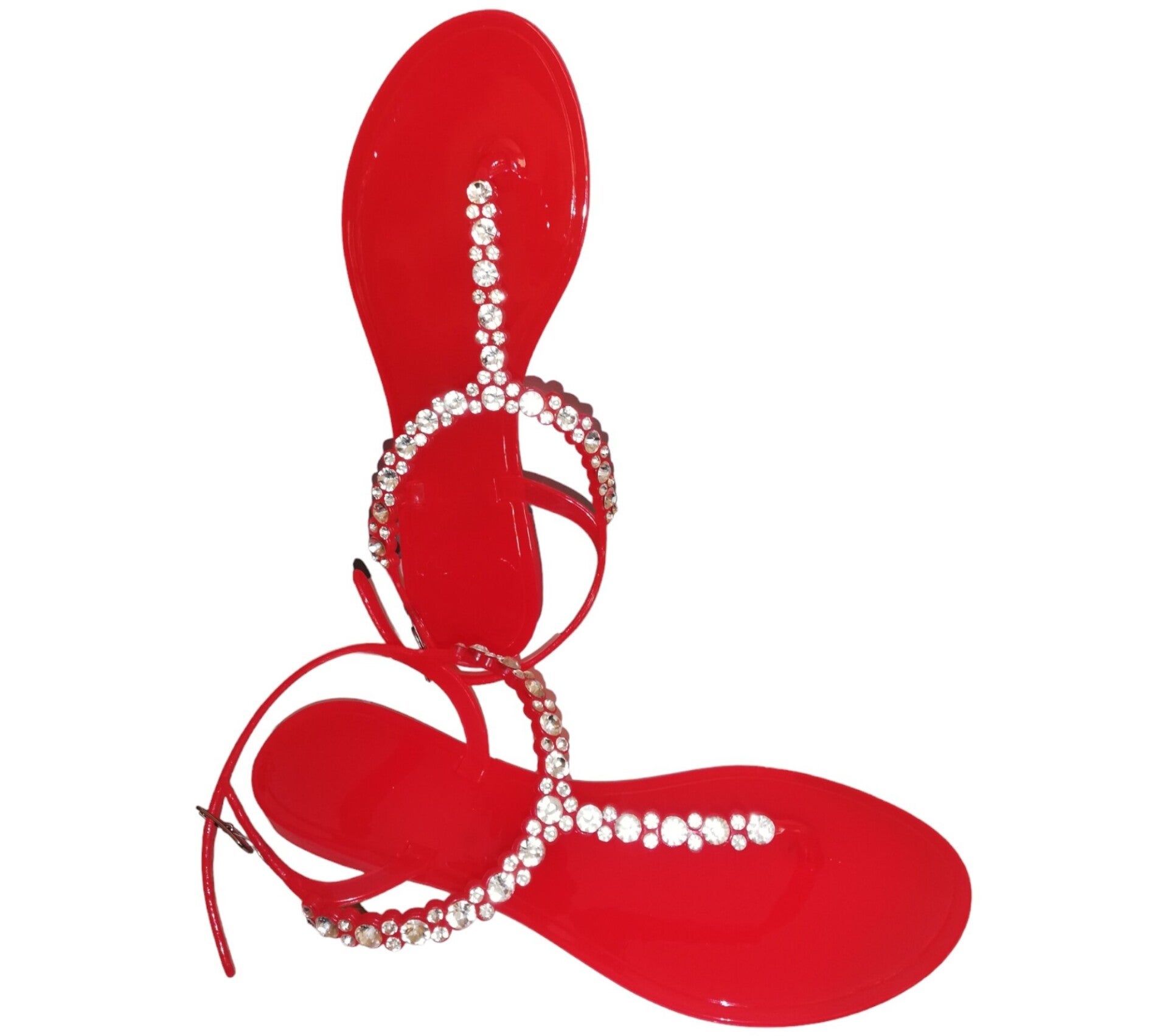 961 Sandalen rood met strass steentjes 37