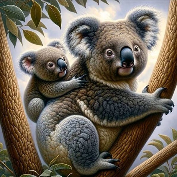 nr 356 Diamond Painting koala beren 30x30cm