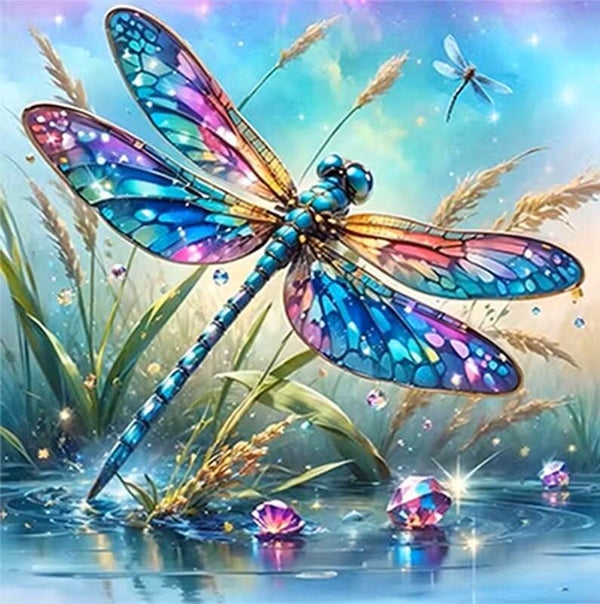 nr 346 Diamond Painting libelle 30x30cm