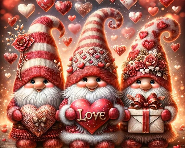 50x40cm Diamond Painting LOVE kabouters (rond) nr 80