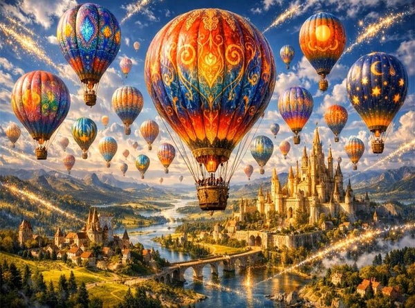 50x40cm Diamond Painting luchtballonnen (vierkant) nr 29