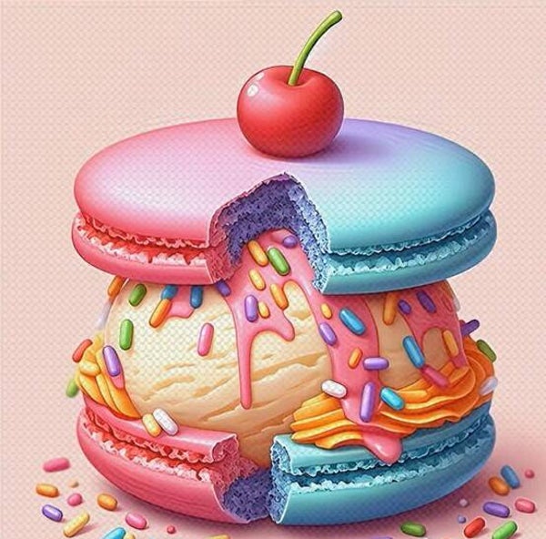 20x20cm Diamond Painting macaron (rond) nr 543