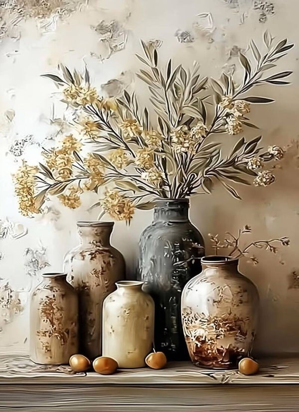 40x30cm Diamond Painting olijf bloemen nr 274