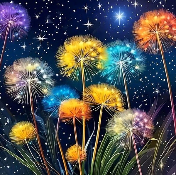 nr 314 Diamond Painting paardenbloemen 30x30cm