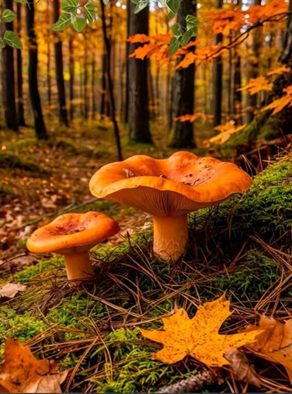 50x40cm Diamond Painting paddenstoelen bos (rond) nr 132