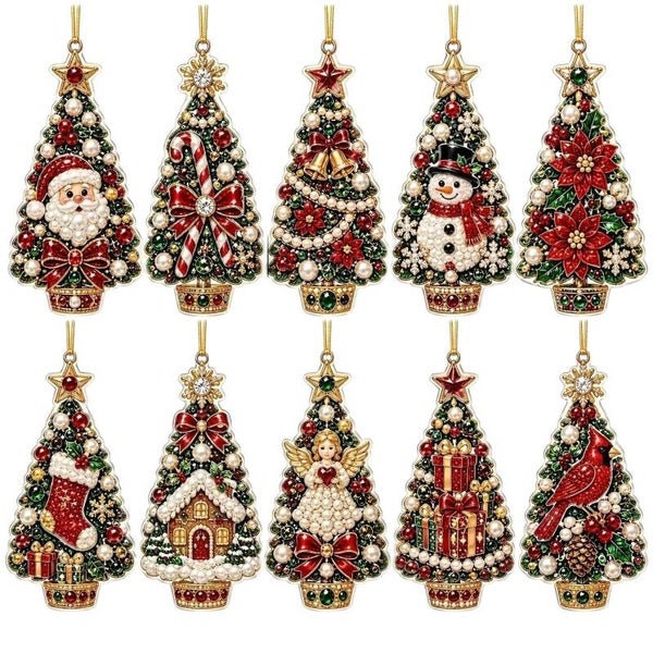 Diamond Painting kersthangers 10 stuks nr 2115
