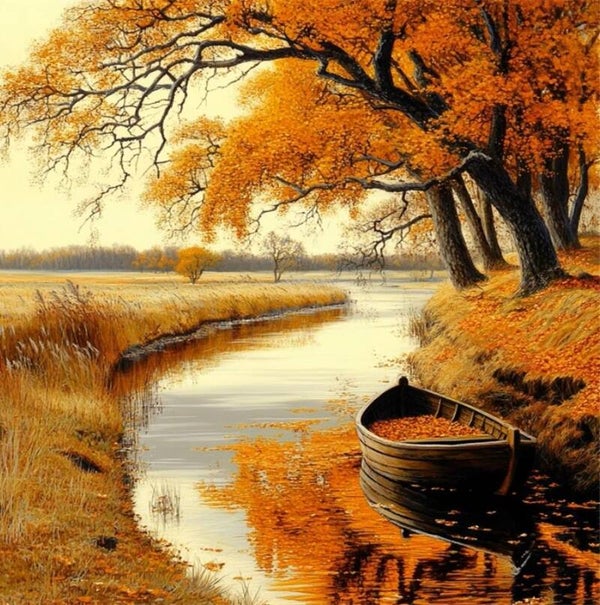 30x30cm Diamond Painting rivier herfst nr 326
