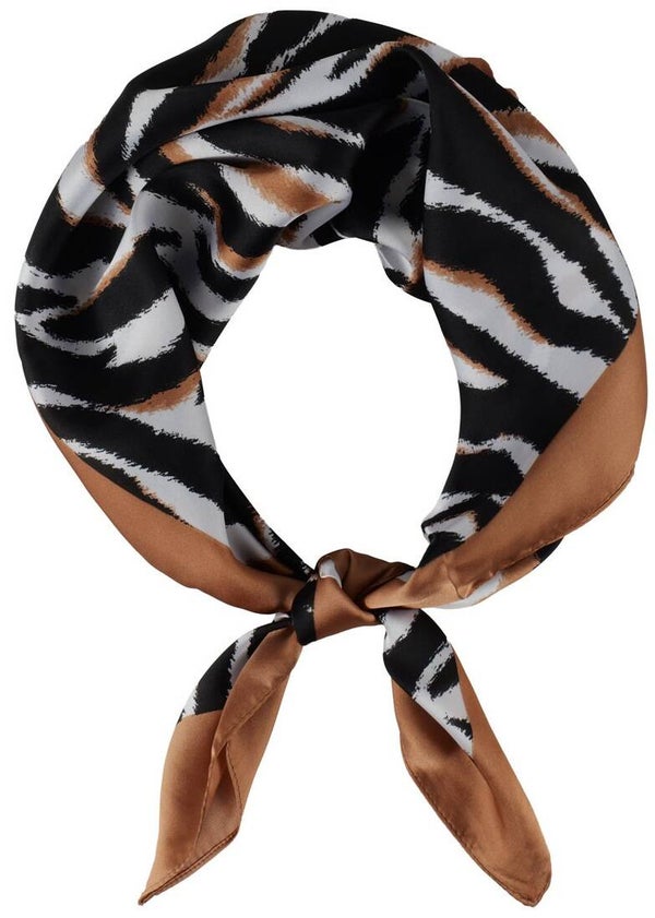 sjaal bruin zebra patroon 70x70cm (19)
