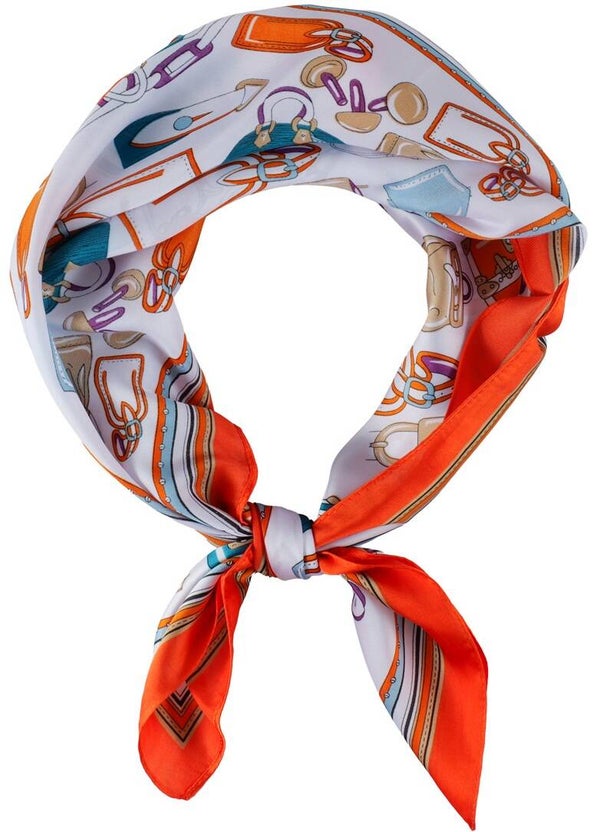 Zomersjaal tassen oranje 70x70 cm (31)