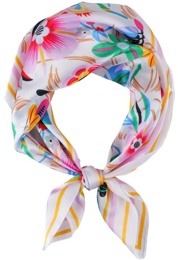 zomersjaal bloemen patroon multicolor 70x70cm (33)