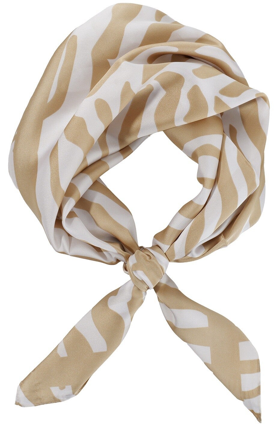 Zomersjaal zebra beige wit 70x70 cm