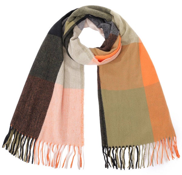 Sjaal zacht geruit multicolor 180 x 70 cm