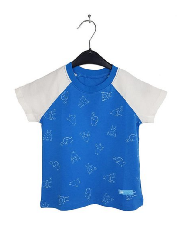 Lullaby t-shirt blauw wit 12-18 mnd 80/86