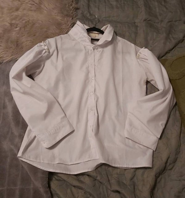 witte blouse met parels L