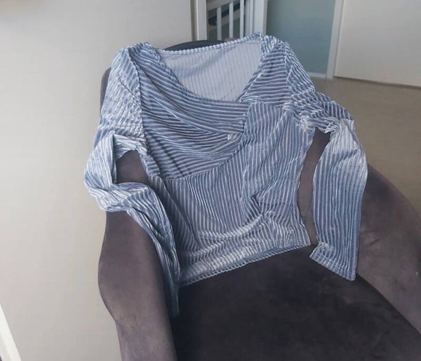 glanzend shirt blauw L