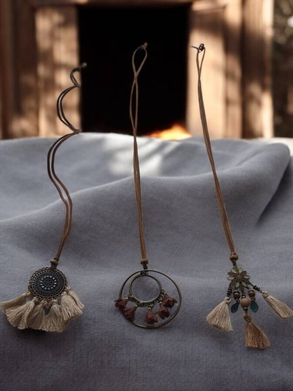 Set van 3 boho lange kettingen 48cm
