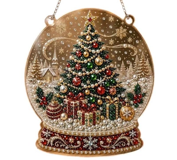 Diamond Painting kerst hanger sneeuwbal kerstboom nr 2264
