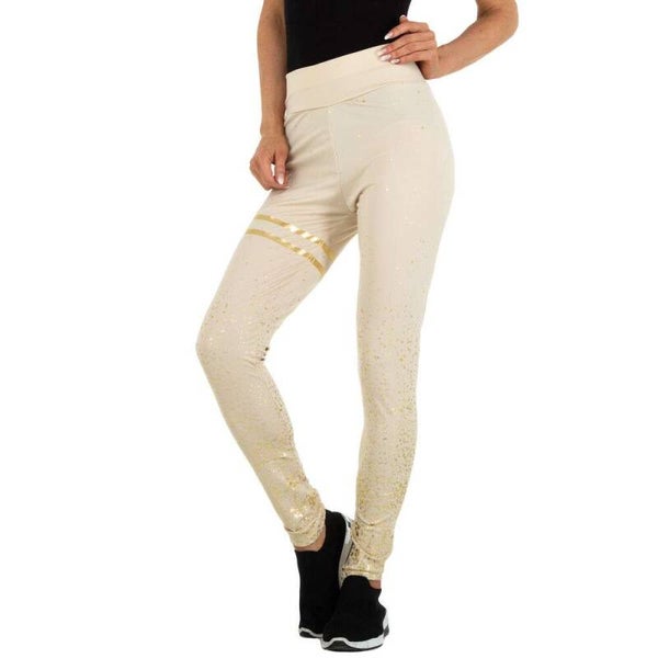 Legging creme goud glitter S/M