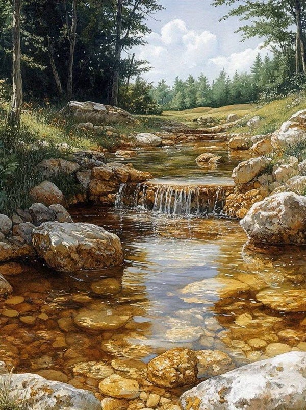 30x20cm Diamond Painting stromend beekje nr 370