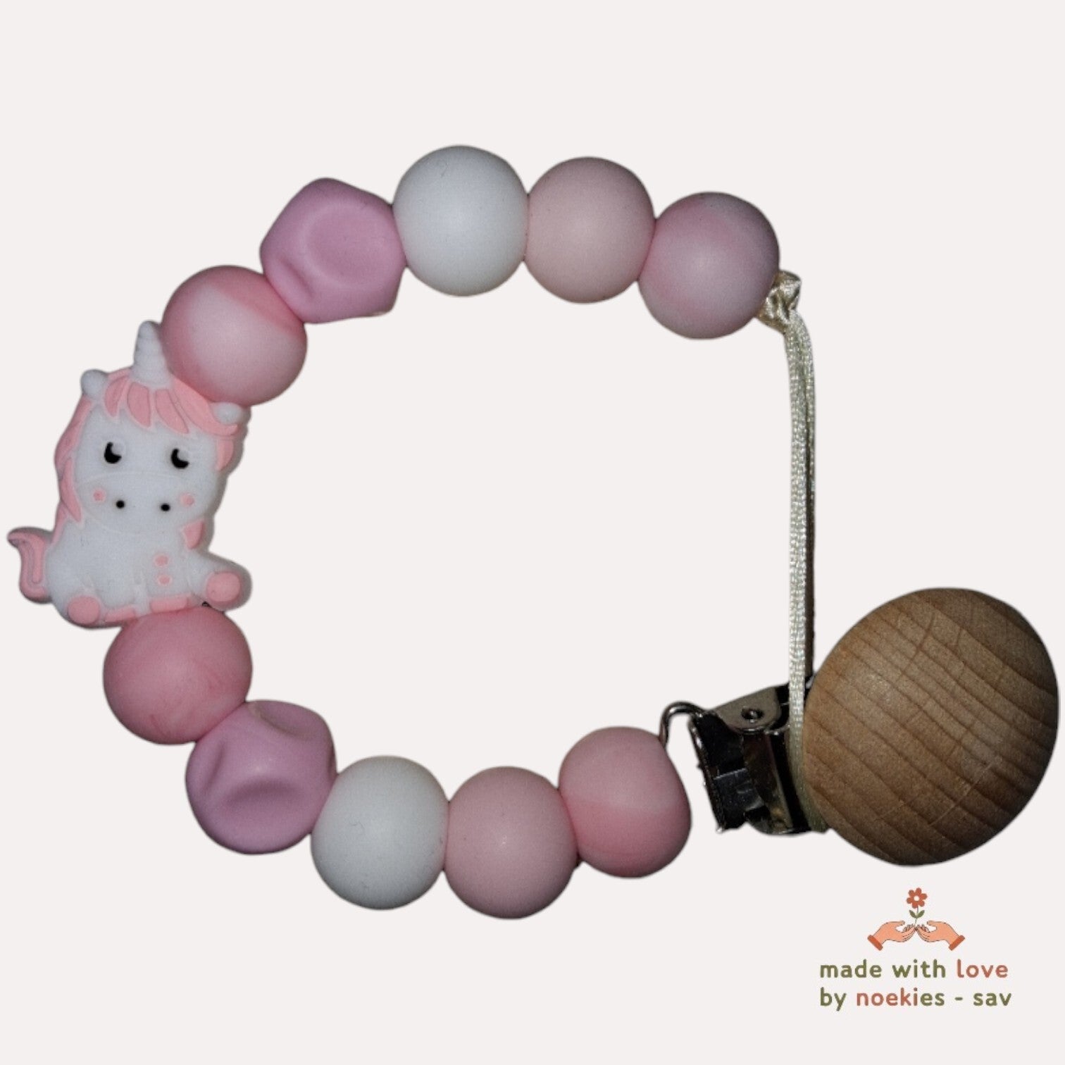 noekies speenkoord Unicorn roze wit