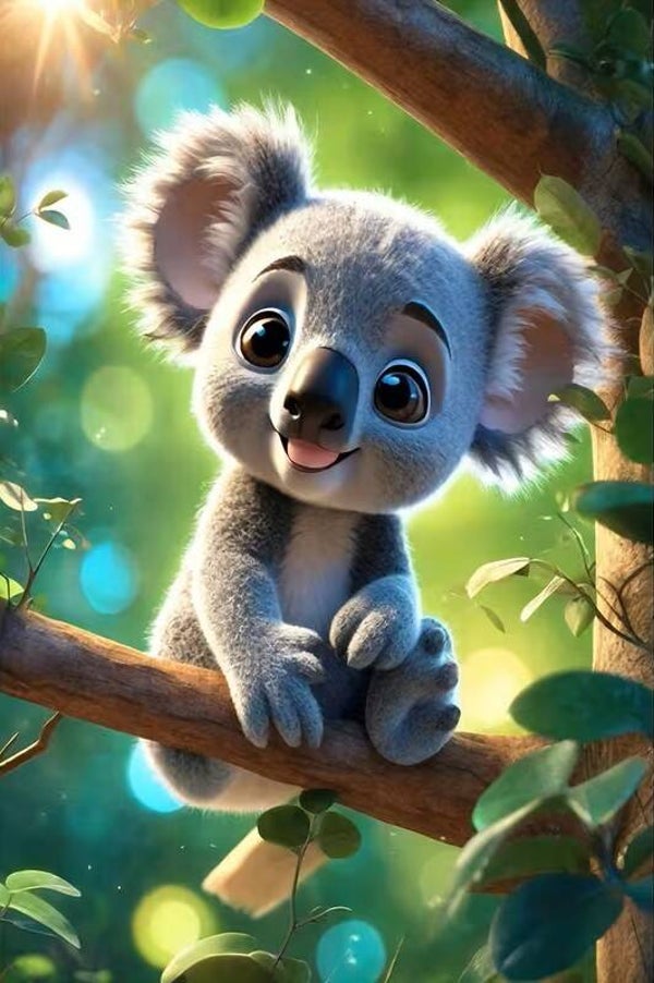 25x20cm Diamond Painting koala op tak nr 465