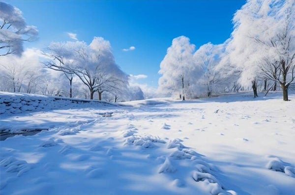 30x20cm Diamond Painting sneeuw landschap nr 371