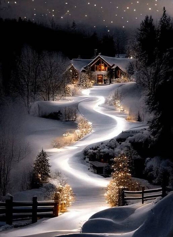 40x30cm Diamond Painting verlicht winter pad nr 690