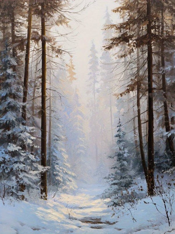 30x20cm Diamond Painting winter bos nr 365