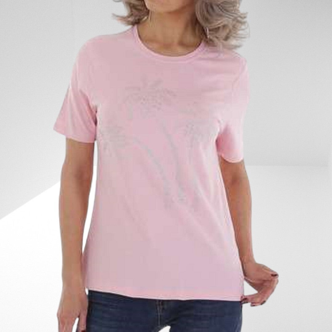 Glo-story t-shirt roze glitter palmbomen 42
