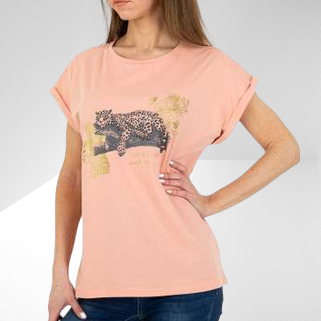 Glo-story t-shirt roze glitter luipaard 5XL/50