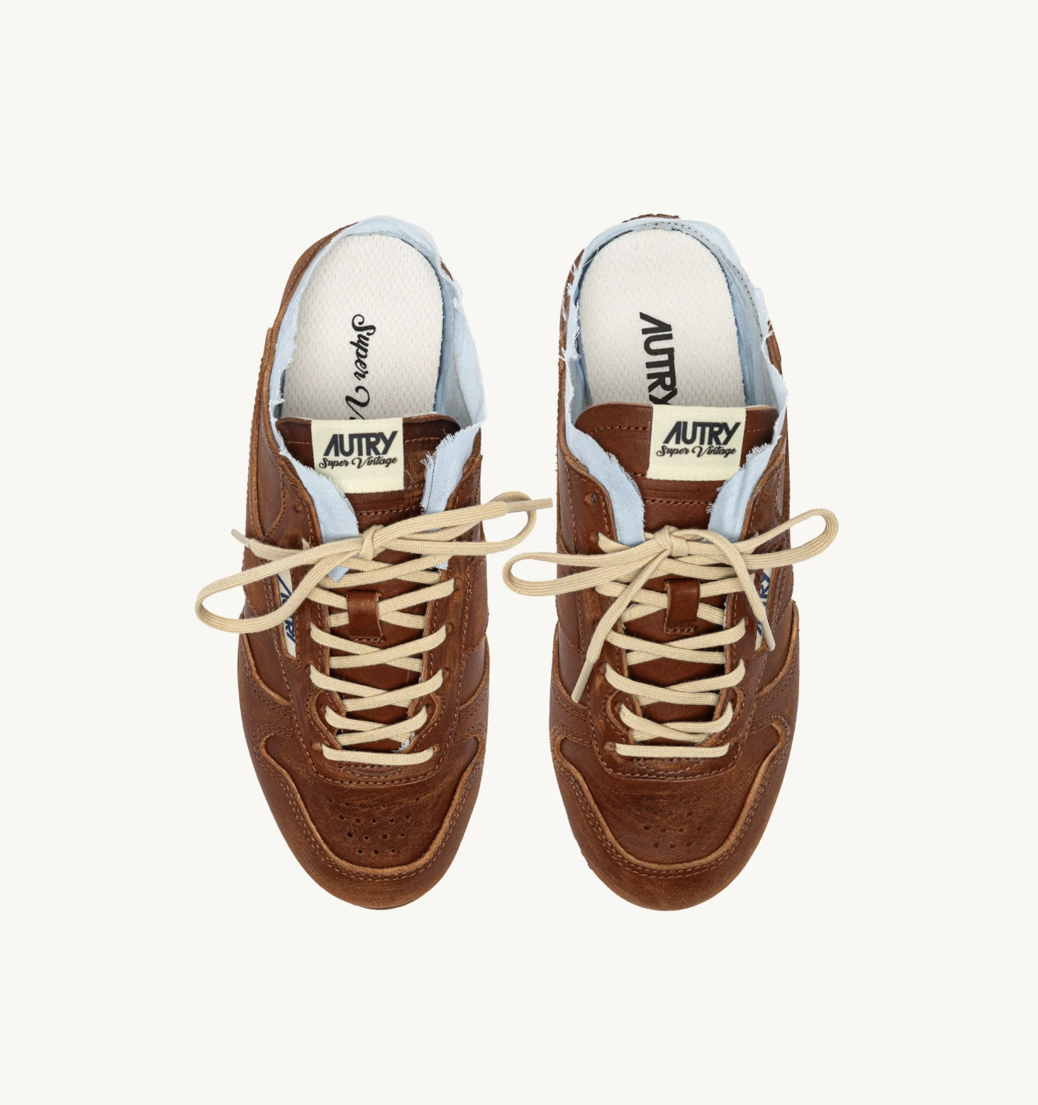 BASKETS WINDSPIN MULE EN CUIR ET SHIRT BUFF ET AZUR