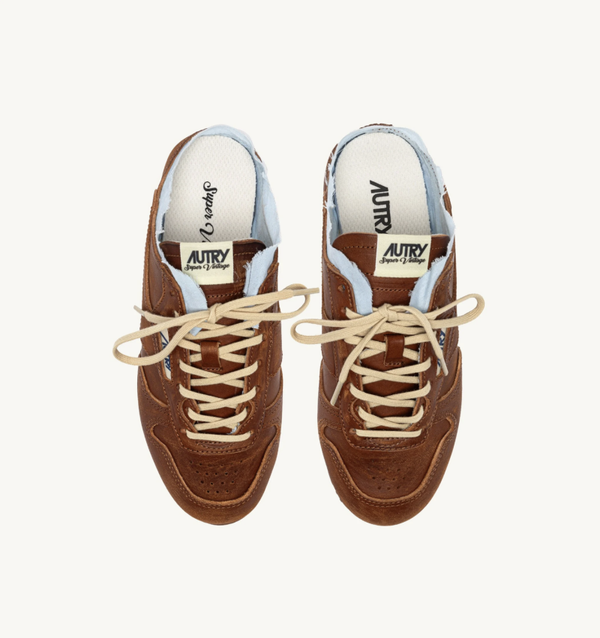 BASKETS WINDSPIN MULE EN CUIR ET SHIRT BUFF ET AZUR