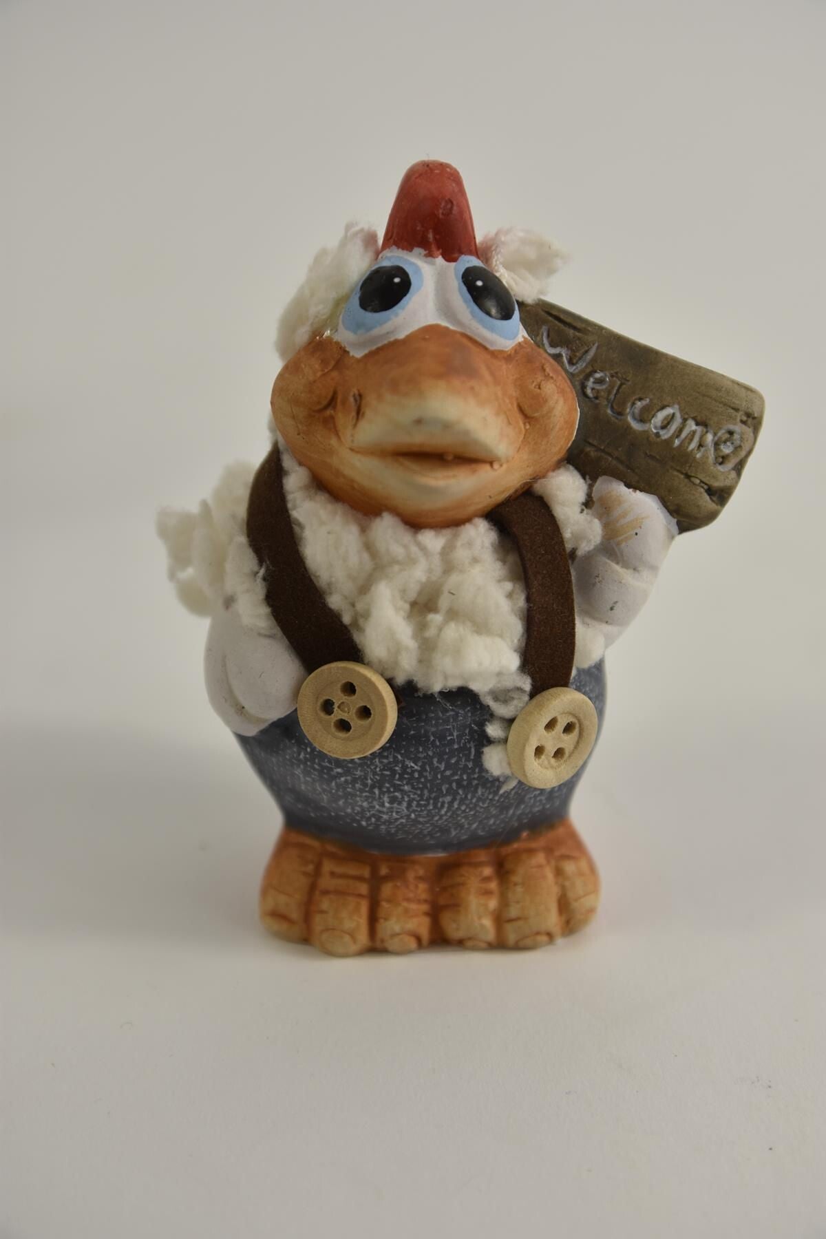 Kip Wolly welkom bordje - 9cm