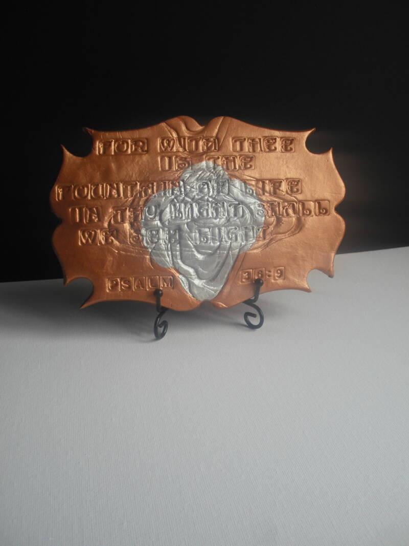 133C Clay Sculpture (For with thee is the fountain of life: in thy light shall we see light.) Psalm 36:9