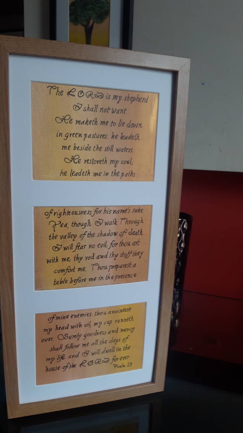 REF: 59P Framed Canvas Painting (Psalm 23)