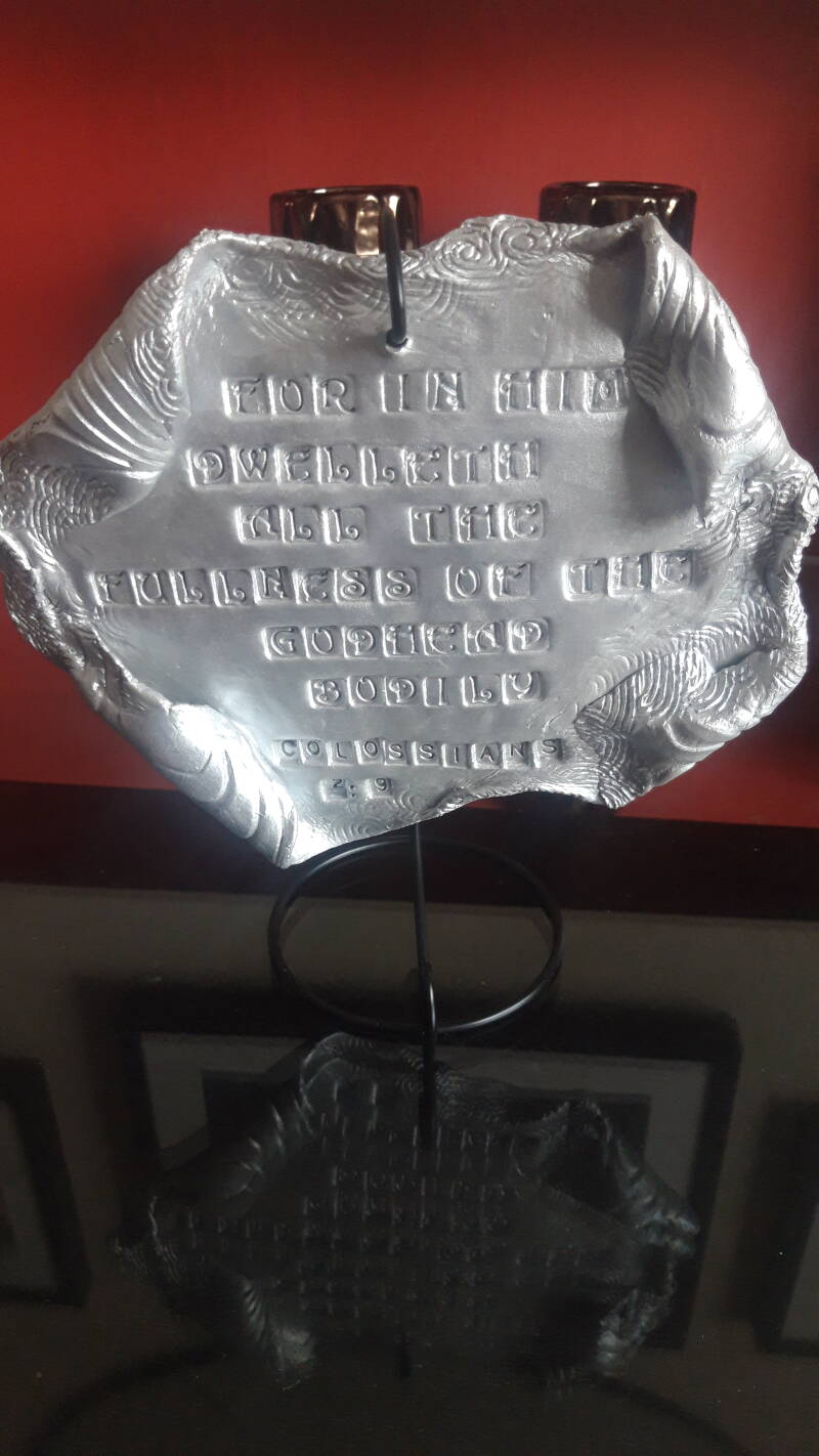 REF: 73C Clay Sculpture (For in him dwelleth all the fulness of the Godhead bodily.) Colossians 2:9