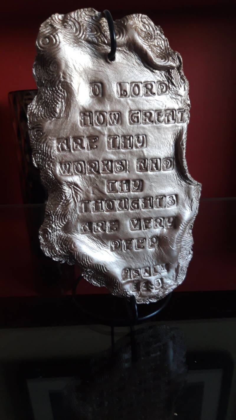 REF: 74C Clay Sculpture (O Lord, how great are thy works! and thy thoughts are very deep.) Psalm 92:5
