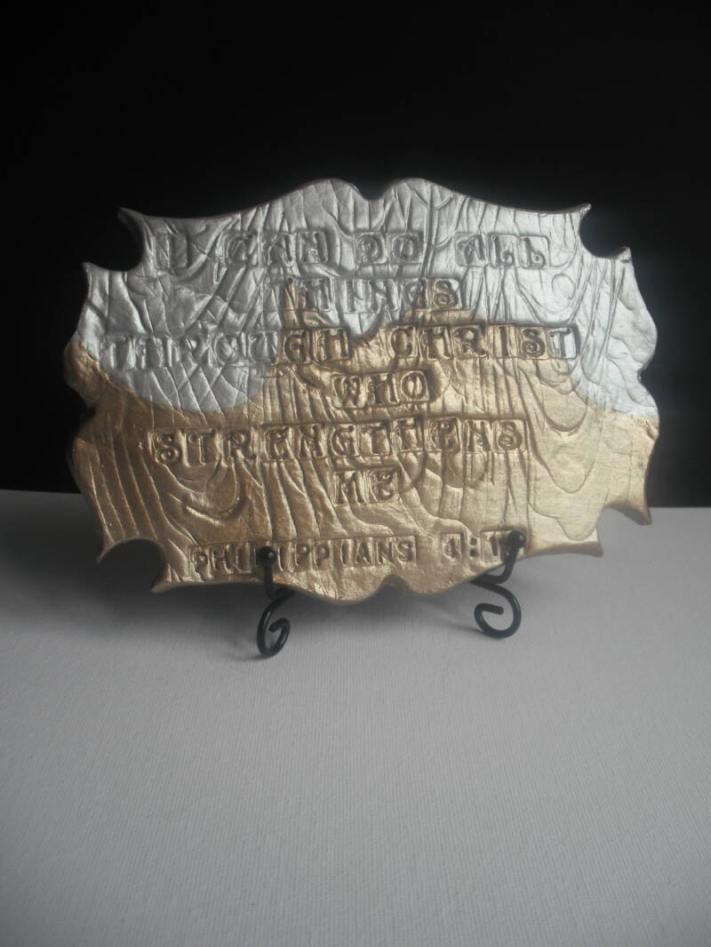 127C Clay Sculpture (I can do all things through Christ which strengtheneth me.) Philippians 4:13