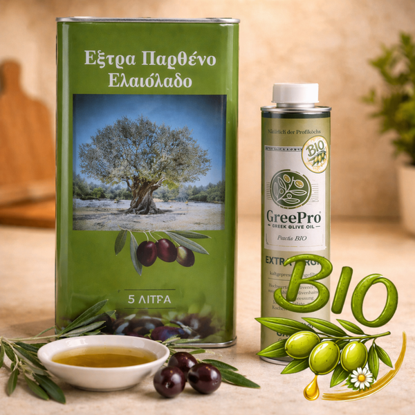 Olivenöl PSARÁS BIO 0.75 Lt. Dose / 5 Liter Kanister