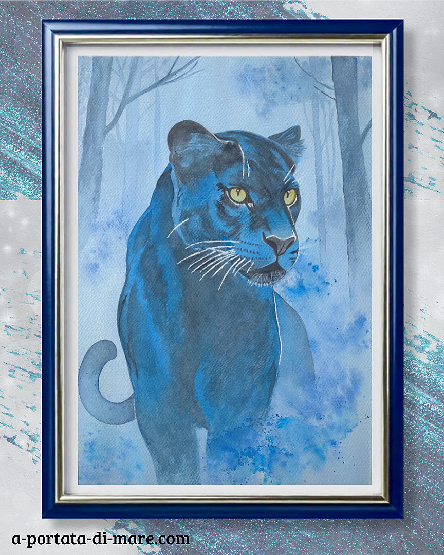 Dentro il blu - Acquerello Originale