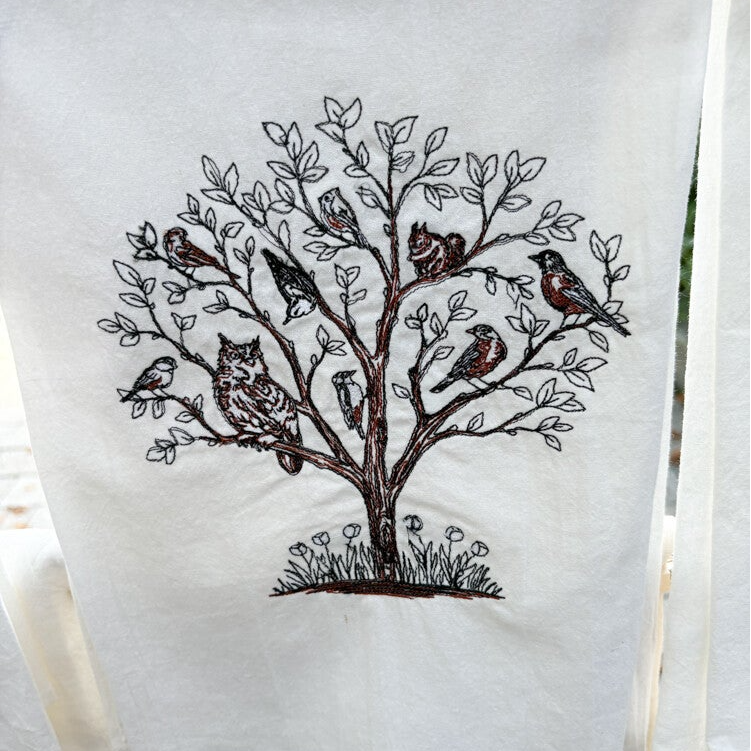 Tree Filled with Birds - Tea Towel
