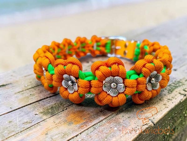 Halsband fleur oranje 45cm