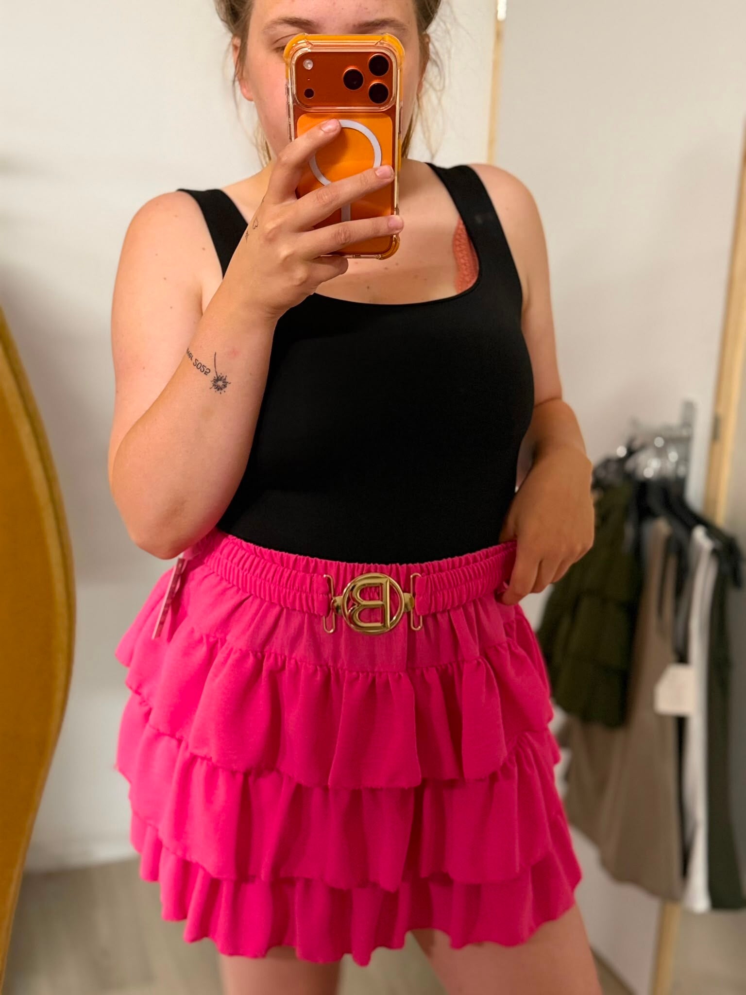 Ruffle broek rok roze