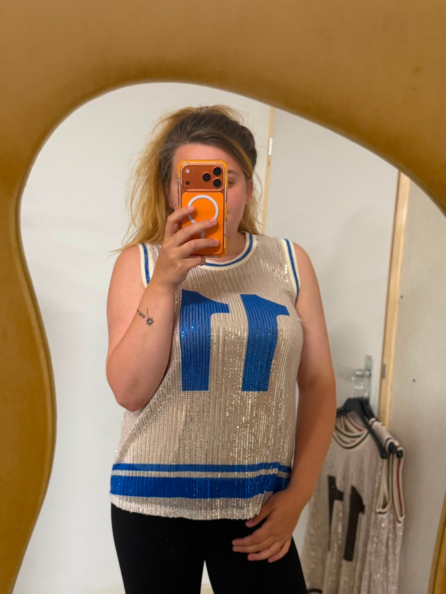 Glitter top blauw