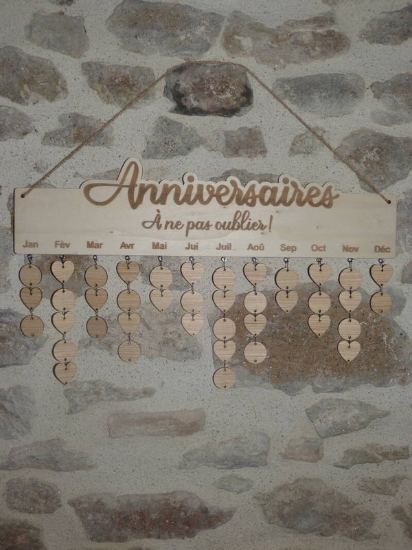 Calendrier des Anniversaires modèle au choix